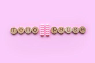 Menopause concept. alphabet of word menopause.