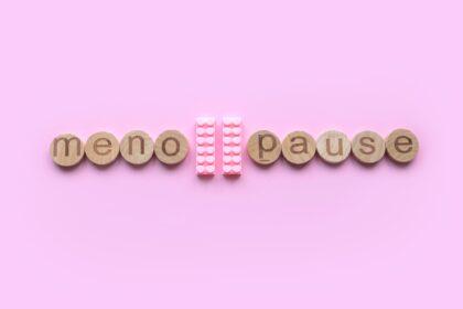 Menopause concept. alphabet of word menopause.