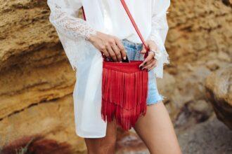 Girl with a small handbag